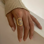 Anillo Geo Circular Estrella de mar | Dorado