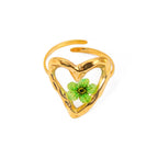 Anillo Resina Minimalista Florverde | Dorado