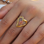 Anillo Resina Minimalista Florrosada | Dorado