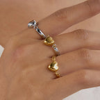 Anillos Banda Corazon Movible | Dorado y Plateado