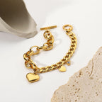 Pulsera De Uniones Variadas Y Figuras Romanticas | Dorado