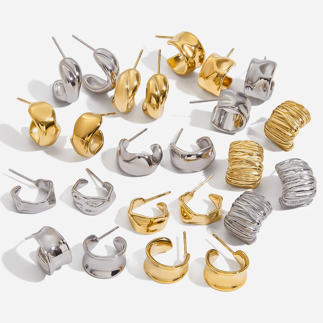 Zarcillos Chunkys Clasicos | Dorado y Plateado