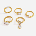 Anillos minimalistas con Circonia  | Dorado