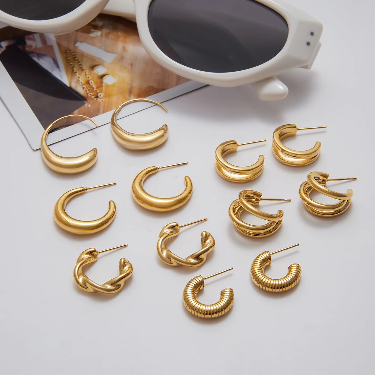 Zarcillos Tipo C | Dorado y Plateado