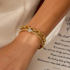 Pulsera Minimalista De Uniones Circulares Con Broche | Dorado