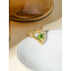 Anillo Resina Minimalista Florverde | Dorado