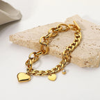 Pulsera De Uniones Variadas Y Figuras Romanticas | Dorado
