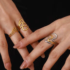 Anillo Abstracto Líneas | Dorado y Bicolor