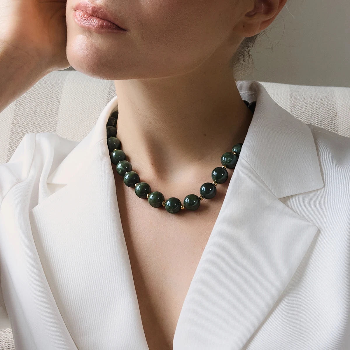 Collares Resina Marmoleada Vintage | Dorado
