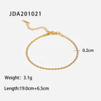 Tobillera De Cadena Torsionada Estilo Cordon | Dorado
