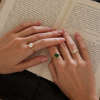 Anillos Clásicos Elegantes Circón Brillante | Dorado