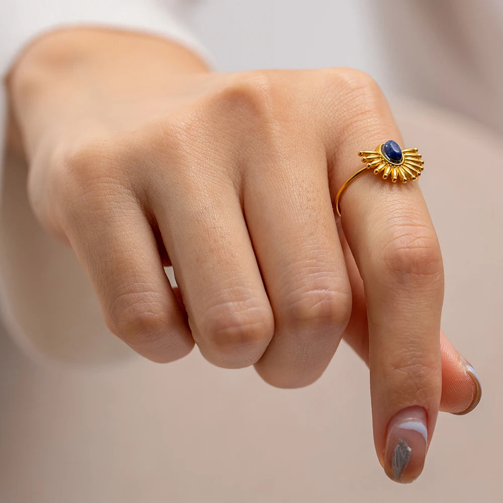 Anillos Minimalista Medio Sol | Dorado
