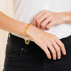 Pulsera Fina De Eslabones Rectangulares | Dorado