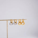 Argollas Con Dije De Aro Grueso Entrelazado | Bicolor y Dorado