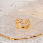 Anillo Abstracto Lineas Curvas | Dorado y Bicolor