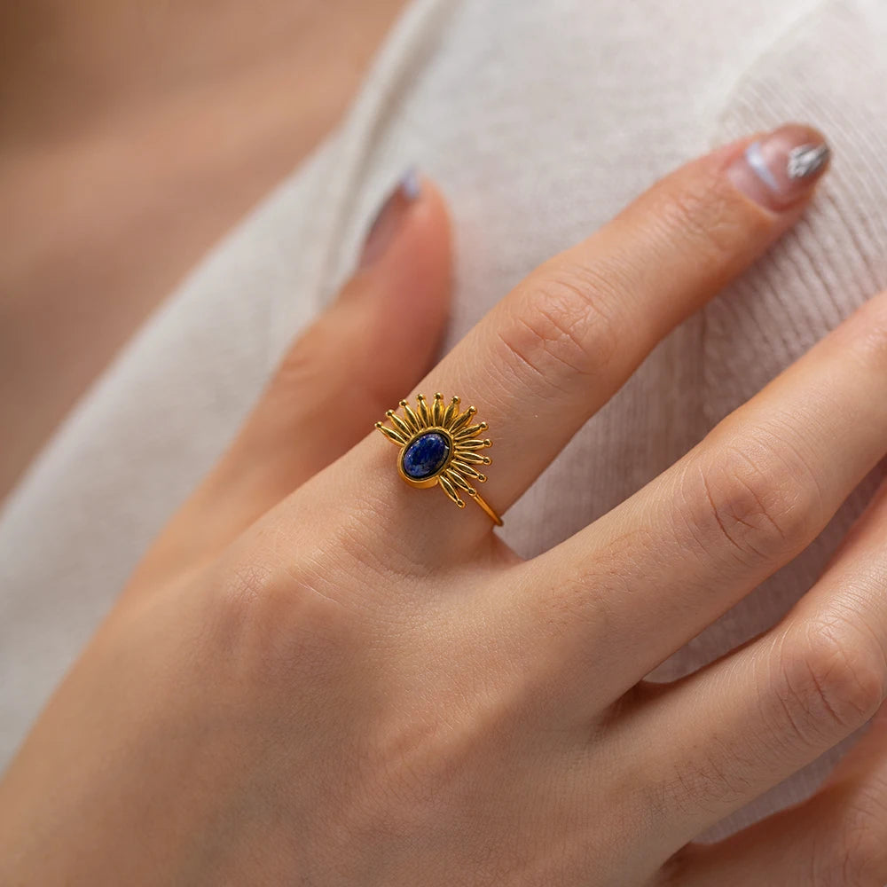 Anillos Minimalista Medio Sol | Dorado