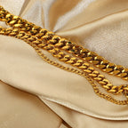 Tobillera De Cadena Cubana Mediana | Dorado