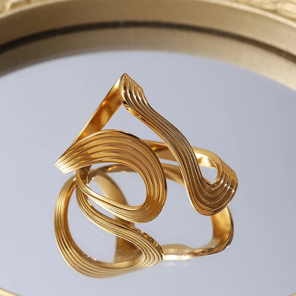 Anillo Formas Lineas | Dorado