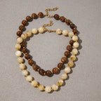 Collares Resina Marmoleada Vintage | Dorado