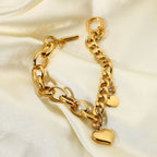 Pulsera De Uniones Variadas Y Figuras Romanticas | Dorado