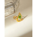 Anillo Resina Minimalista Florverde | Dorado