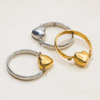 Anillos Banda Corazon Movible | Dorado y Plateado