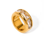 Anillos Gruesos Brillos Elegantes | Dorado