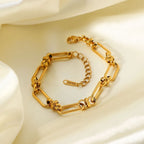 Pulseras De Uniones Geometricas Con Relieve De Nudo | Dorado y Bicolor