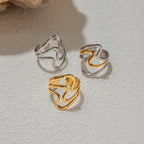 Anillo Abstracto Líneas | Dorado y Bicolor