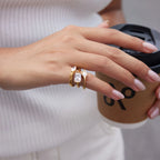 Anillos minimalistas con Circonia  | Dorado