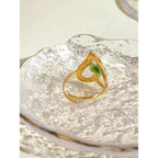 Anillo Resina Minimalista Florverde | Dorado