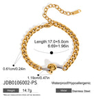 Pulsera De Eslabones Con Nudo Central Entrelazado | Bicolor