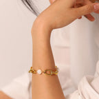 Pulsera De Estilo Barroco Con Perlas Organicas | Dorado