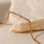 Tobillera De Cadena Torsionada Estilo Cordon | Dorado