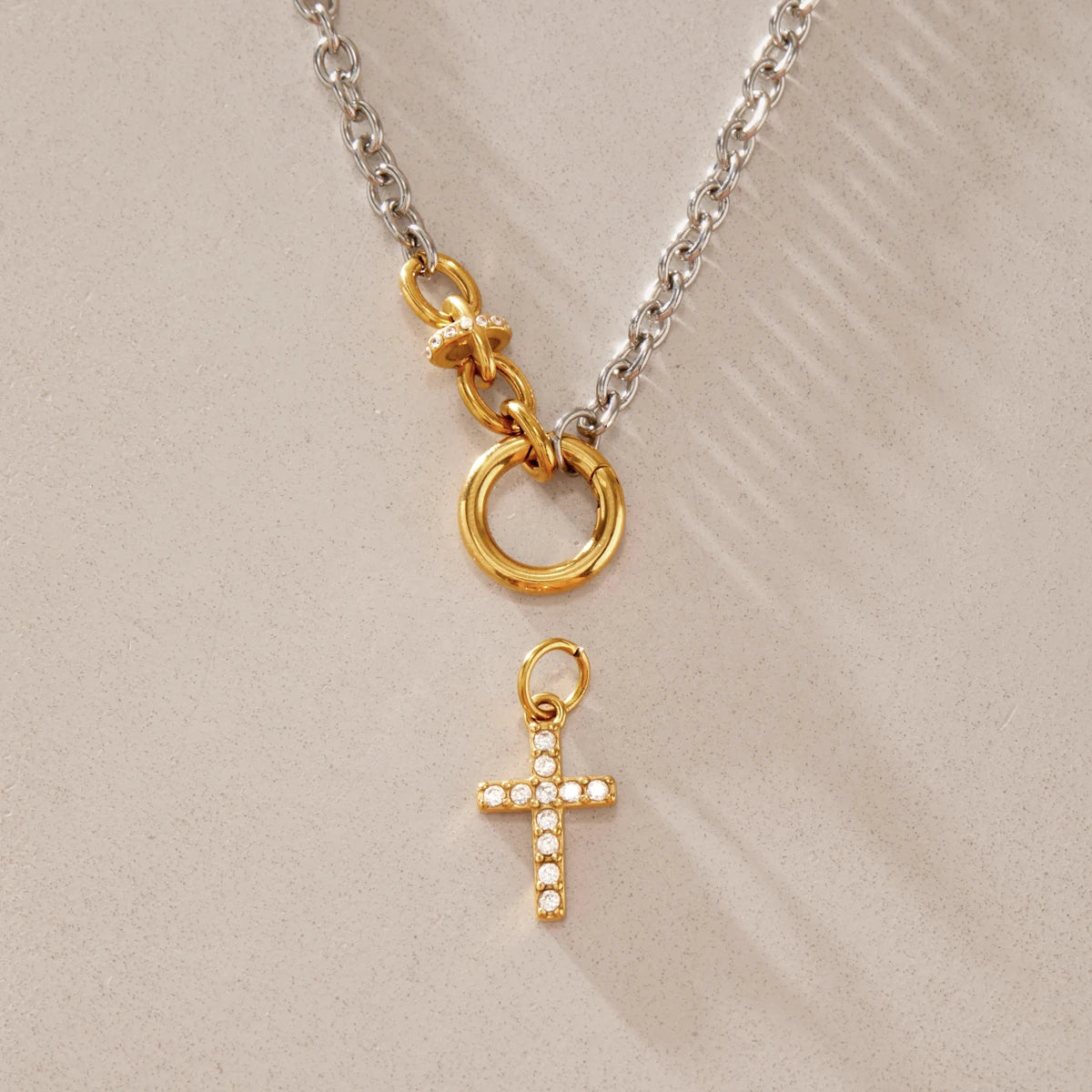 Collares Vínculo de Fe | Dorado Plateado Bicolor