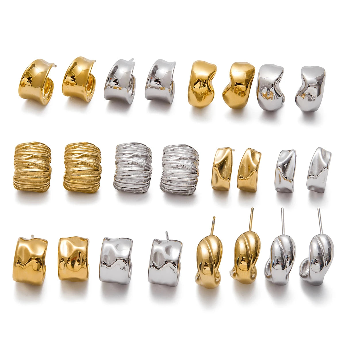Zarcillos Chunkys Clasicos | Dorado y Plateado