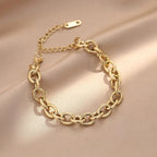 Pulsera Minimalista De Uniones Circulares Con Broche | Dorado