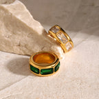 Anillos Gruesos Brillos Elegantes | Dorado
