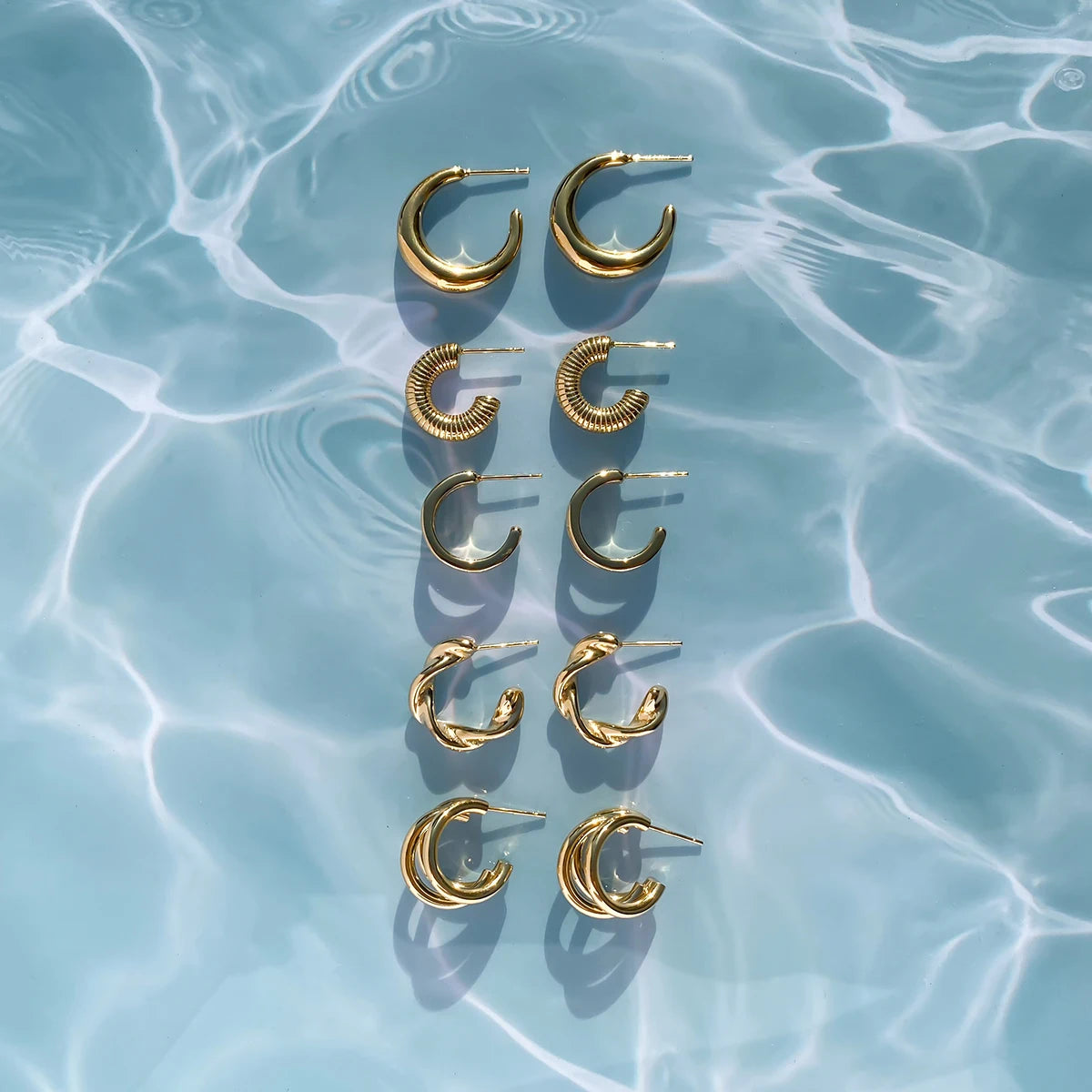 Zarcillos Tipo C | Dorado y Plateado