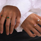 Anillos Minimalistas Con Piedras Brillantes | Dorado