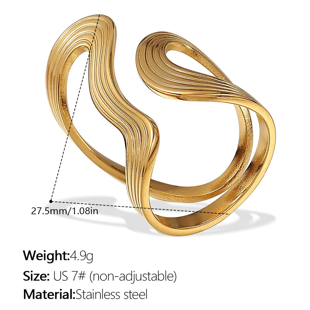 Anillo Formas Lineas | Dorado