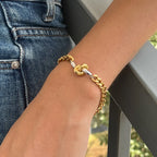 Pulsera De Eslabones Con Nudo Central Entrelazado | Bicolor