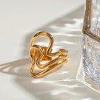Anillo Abstracto Líneas | Dorado y Bicolor