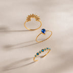 Anillos Set de 3 - Sol Brillante | Dorado