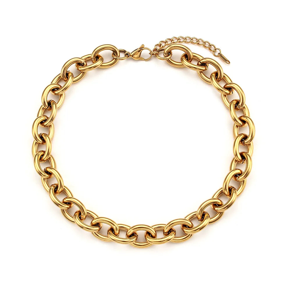 Pulsera Minimalista De Uniones Circulares Con Broche | Dorado