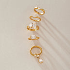 Anillos minimalistas con Circonia  | Dorado