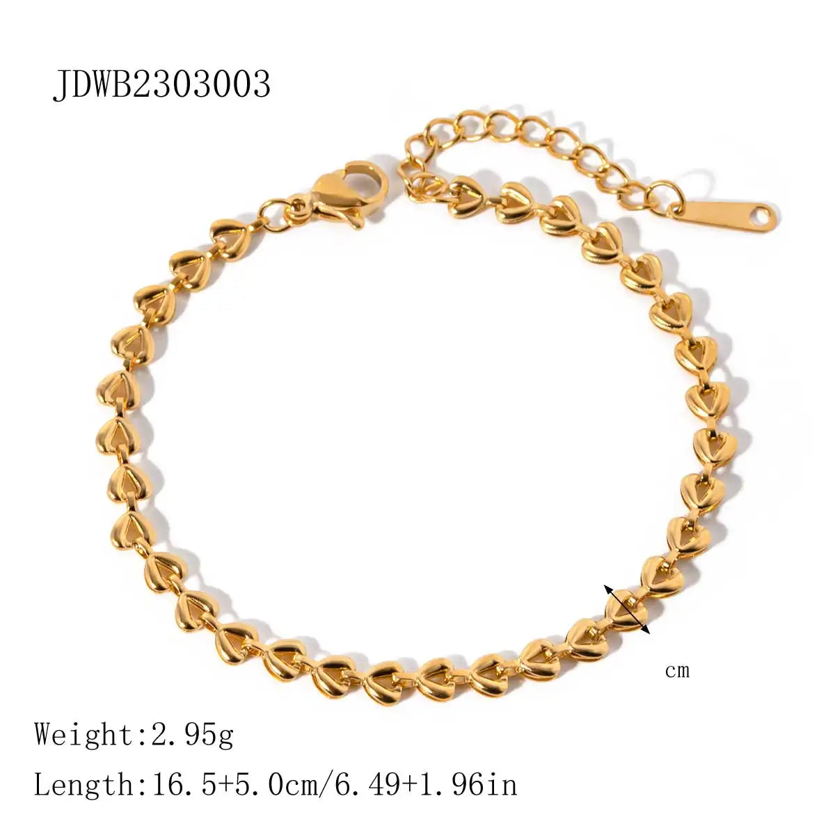 Pulseras con Forma de Corazón Mini | Dorado y Plateado