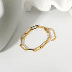 Pulsera Fina De Eslabones Rectangulares | Dorado