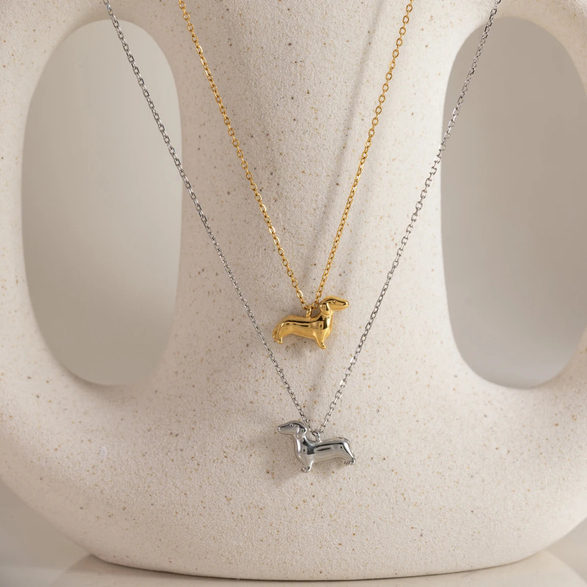 Collar Fidelidad Perrito | Dorado y Plateado