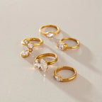 Anillos minimalistas con Circonia  | Dorado